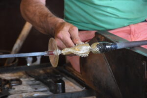 Produzione di bicchieri in vetro a Murano